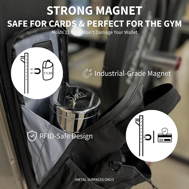 Magnetic Gym Bag (Without Water Bottle) for Gym, Travel, Work, and Sports 