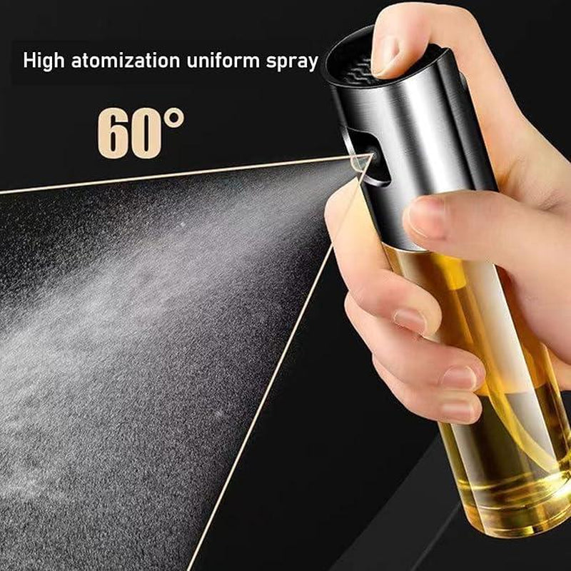 Household Oil Spray Bottle – Transparent Glass Olive Oil Sprayer, Portable BBQ Oil Control Dispenser 