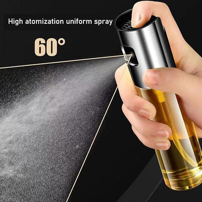 Household Oil Spray Bottle – Transparent Glass Olive Oil Sprayer, Portable BBQ Oil Control Dispenser 