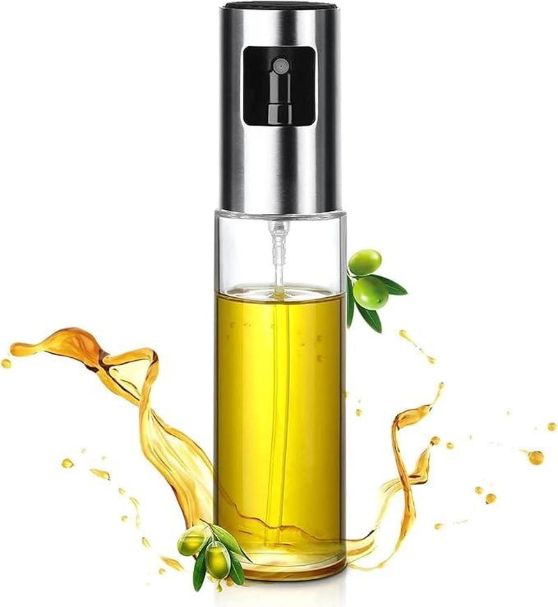 Household Oil Spray Bottle – Transparent Glass Olive Oil Sprayer, Portable BBQ Oil Control Dispenser 