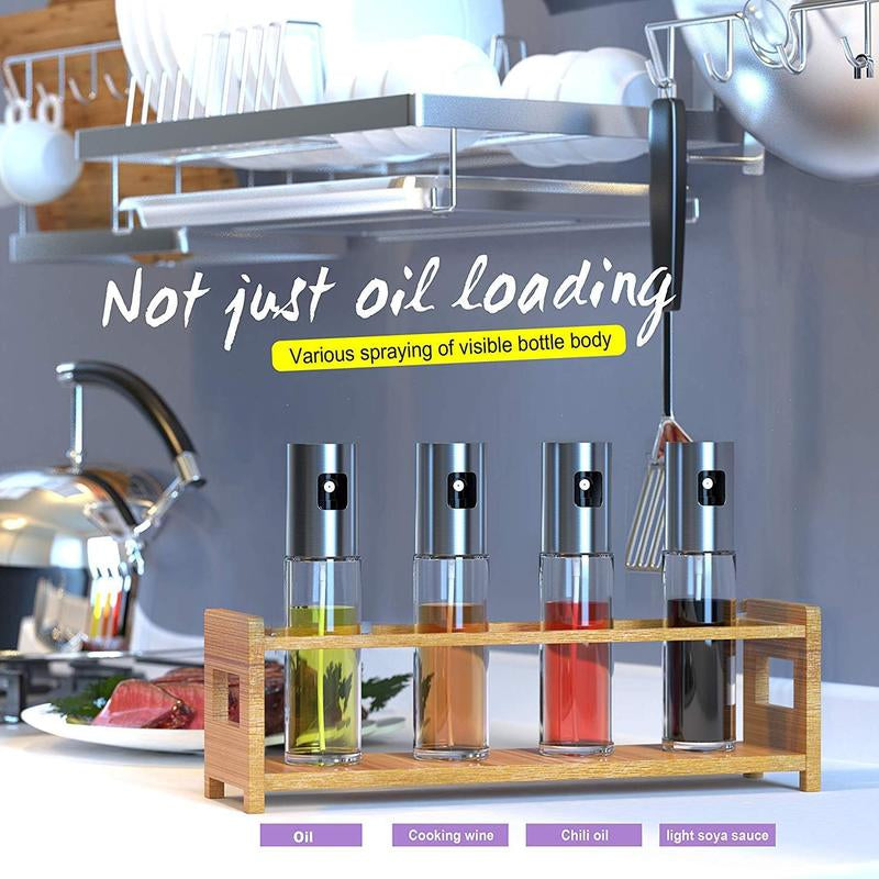 Household Oil Spray Bottle – Transparent Glass Olive Oil Sprayer, Portable BBQ Oil Control Dispenser 