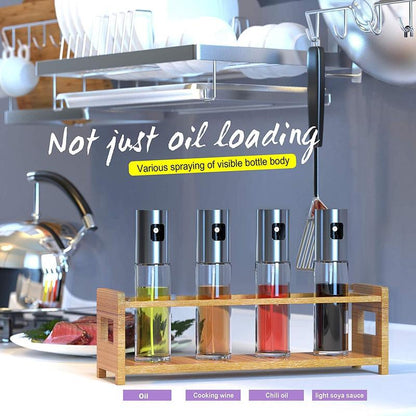 Household Oil Spray Bottle – Transparent Glass Olive Oil Sprayer, Portable BBQ Oil Control Dispenser 