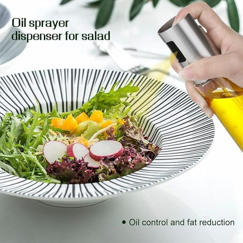 Household Oil Spray Bottle – Transparent Glass Olive Oil Sprayer, Portable BBQ Oil Control Dispenser 