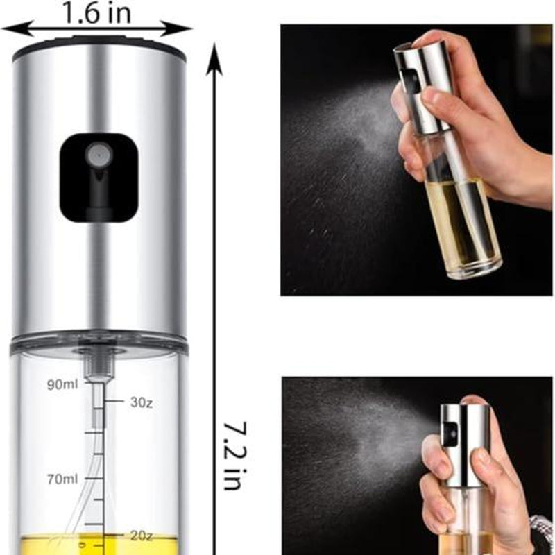 Household Oil Spray Bottle – Transparent Glass Olive Oil Sprayer, Portable BBQ Oil Control Dispenser 