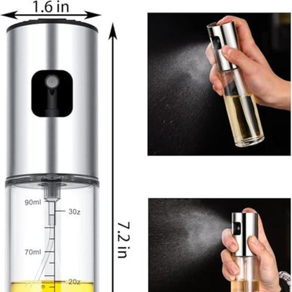 Household Oil Spray Bottle – Transparent Glass Olive Oil Sprayer, Portable BBQ Oil Control Dispenser 